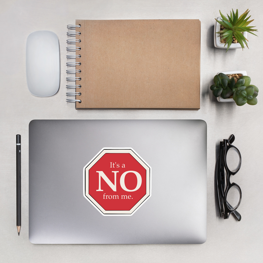 It's a no from me sticker