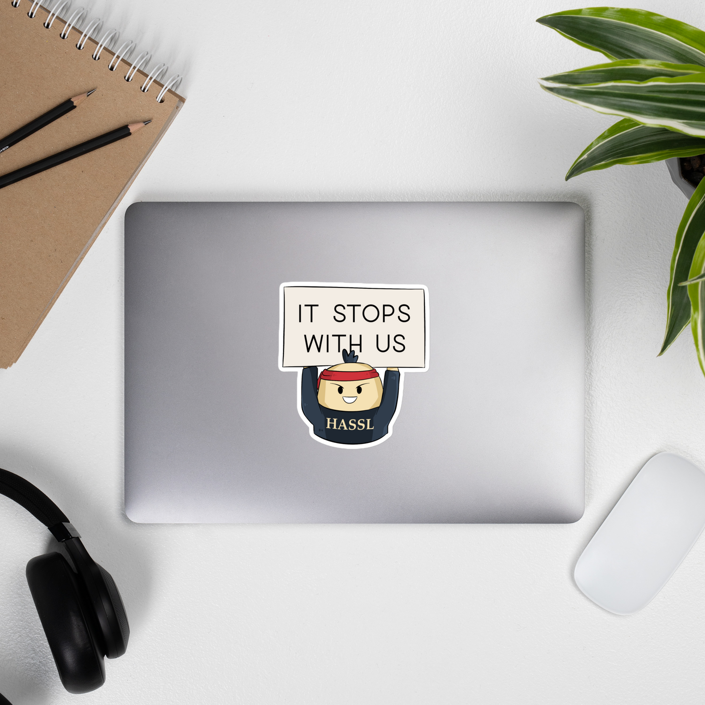 It stops with us sign sticker